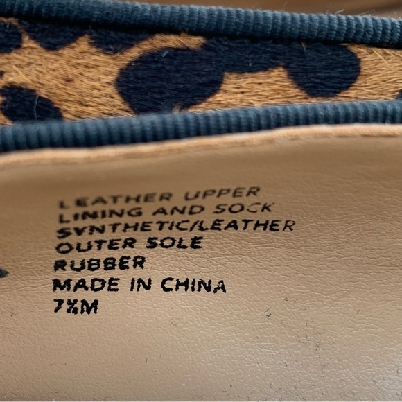 Banana Republic Real Calf Fur Leopard Print Block Mid-Heel Shoes 7.5 Leather - Picture 8 of 9